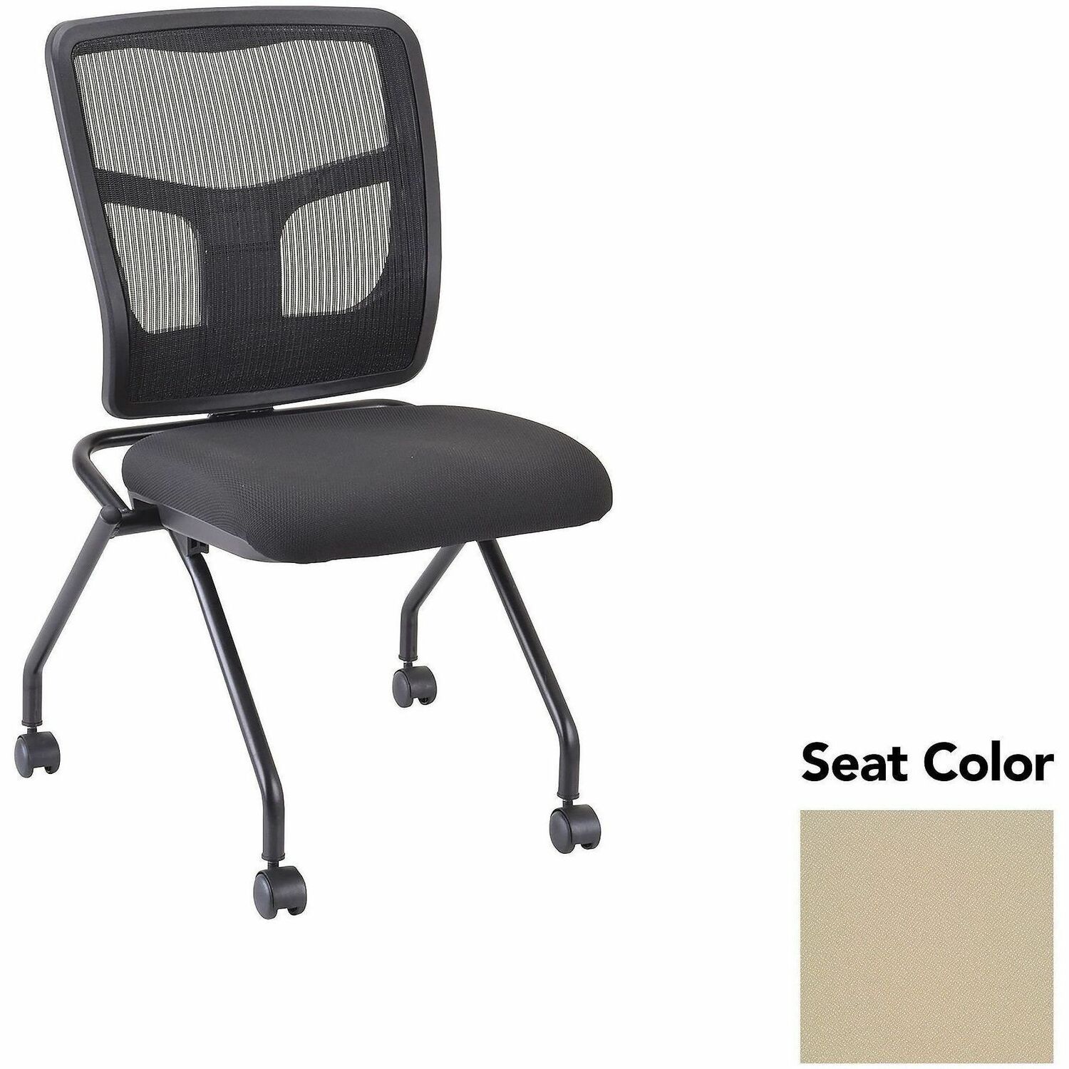 Guest Chair, Mesh Back, 24-2/3"x24"x37", Forte Pumice/Black 2/CT
