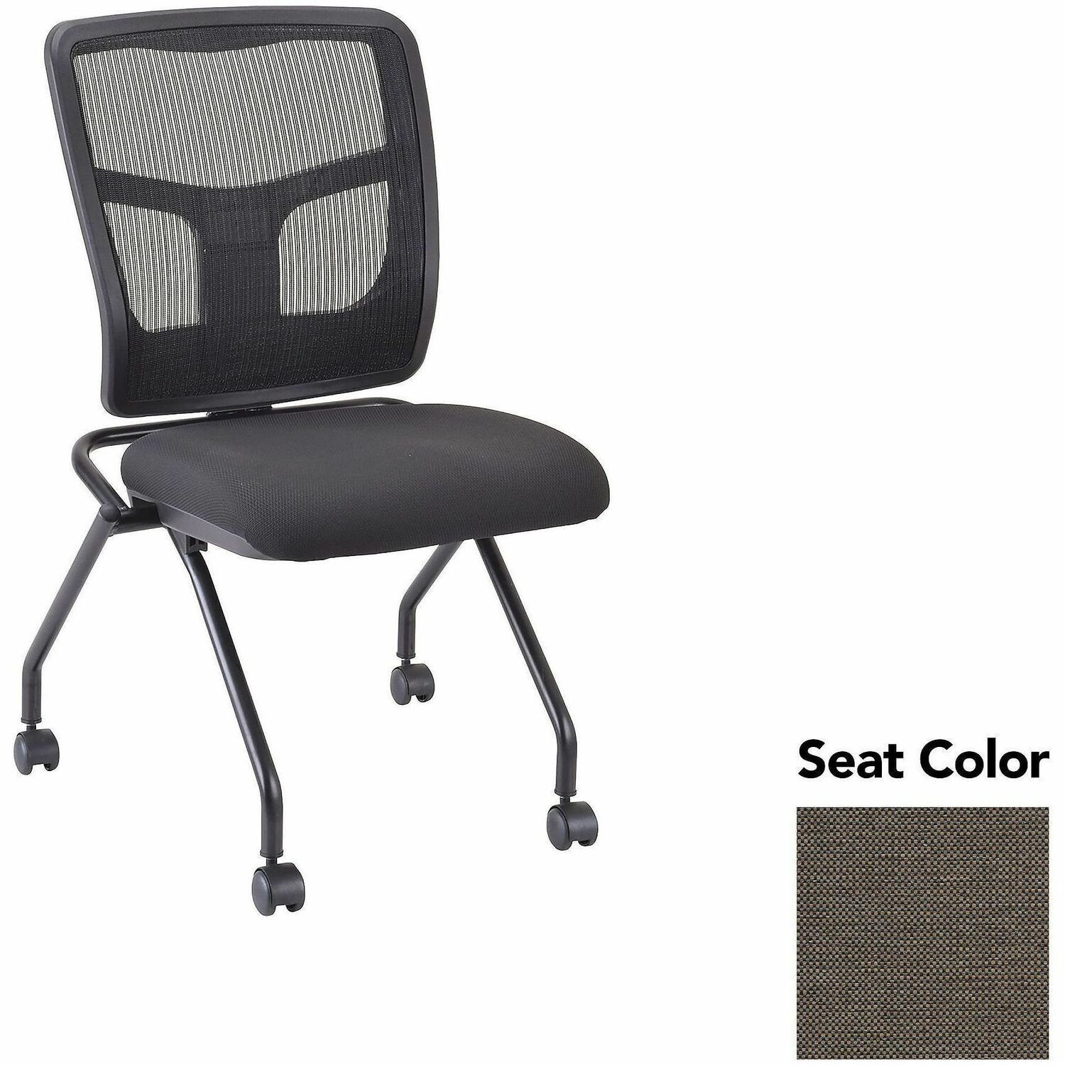 Guest Chair, Mesh Back, 24-2/3"x24"x37", Stonewall/Black 2/CT