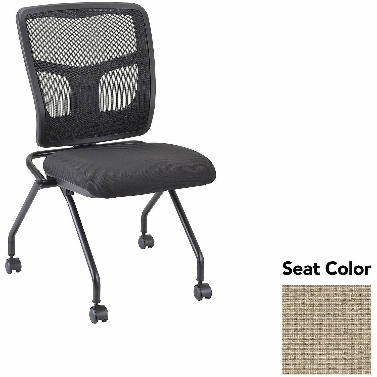 Guest Chair, Mesh Back, 24-2/3"x24"x37", Travertine/Black 2/CT