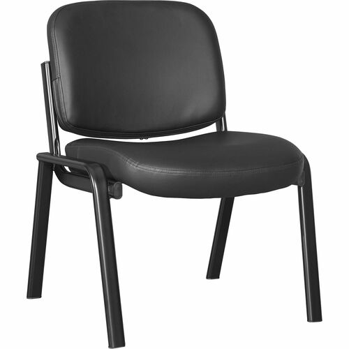 Guest Chair, No Arms, Leather, 24-3/4"x26"x33-1/2", Black