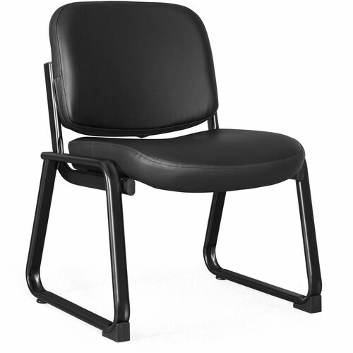 Guest Chair, No Arms, Leather, 24-3/4"x26"x33-1/2", Black
