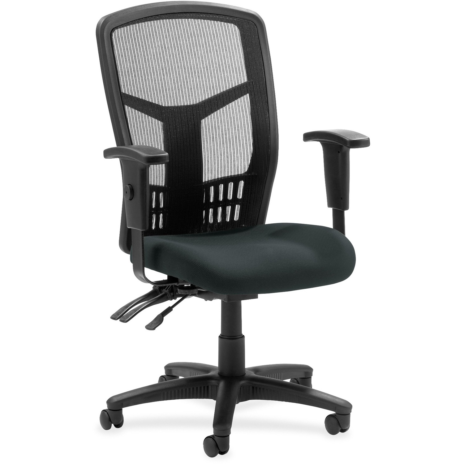 Hi-Back Chair, Vinyl Seat, 28-1/2" x 28-1/2" x 45", Dillon Black