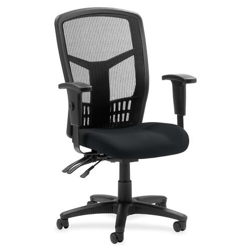 Hi-Back Chair, Fabric Seat, 28-1/2" x 28-1/2" x 45", Ebony