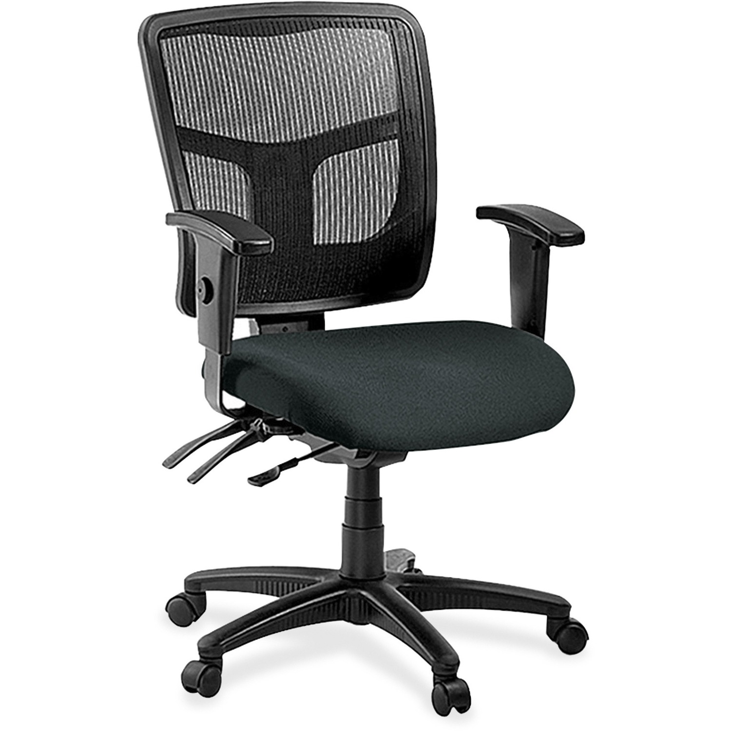 Mid-Back Chair, Vinyl Seat, 25-1/4"x23-1/2"x40-1/2", Dillon Black