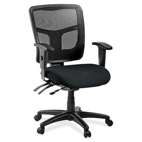 Mid-Back Chair, Fabric Seat, 25-1/4"x23-1/2"x40-1/2", Ebony