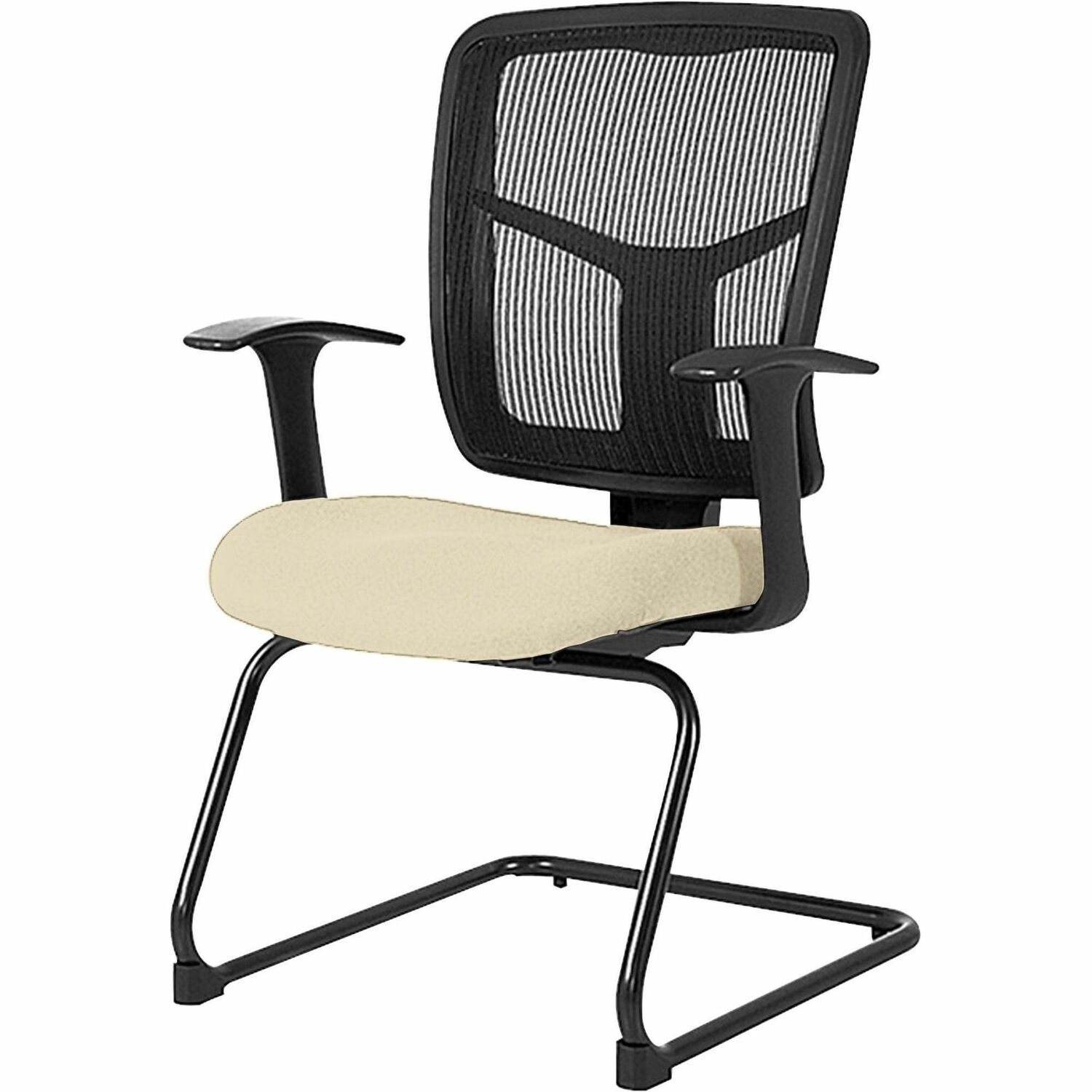Guest Chair, Mesh Back, Fabric Mesh Seat, 27" x 27-1/2" x 41", Buff