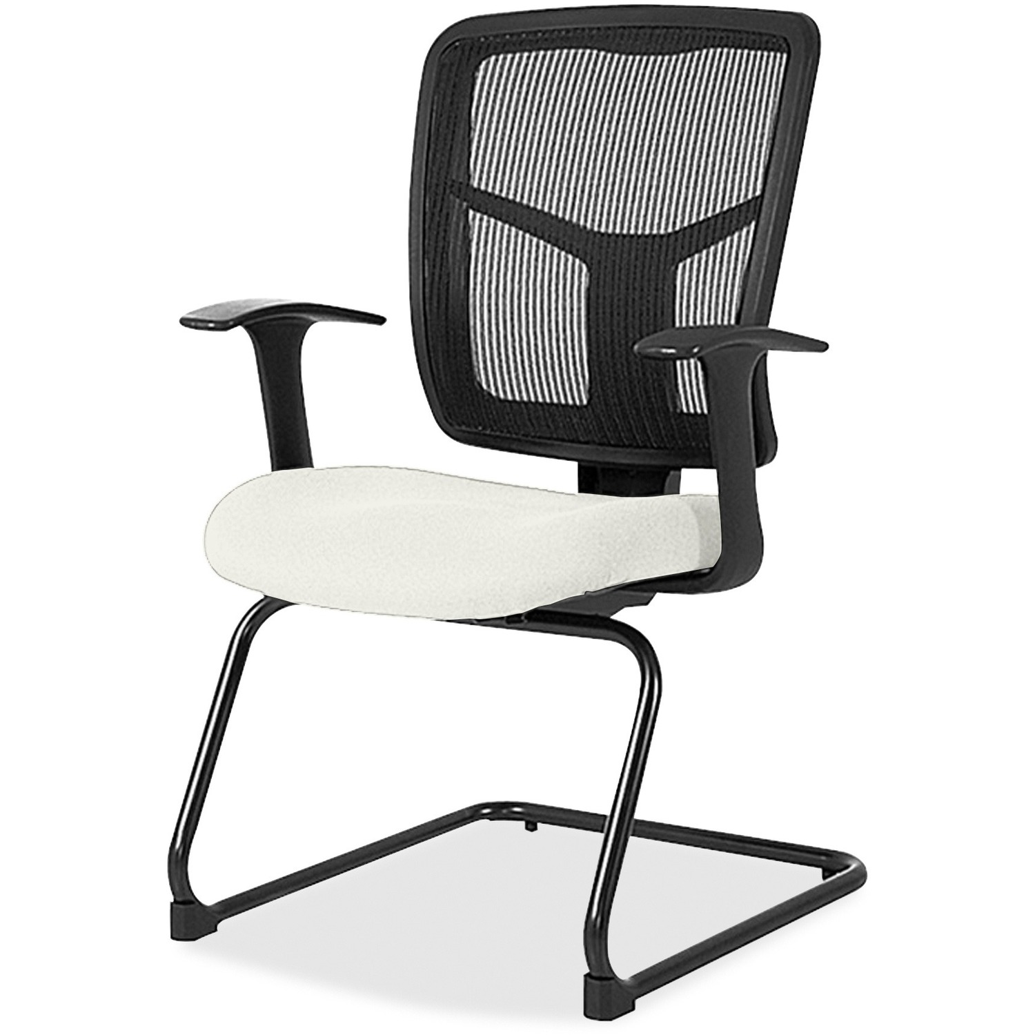 Guest Chair, Mesh Back, Vinyl Seat, 27"x27-1/2"x41", Snow