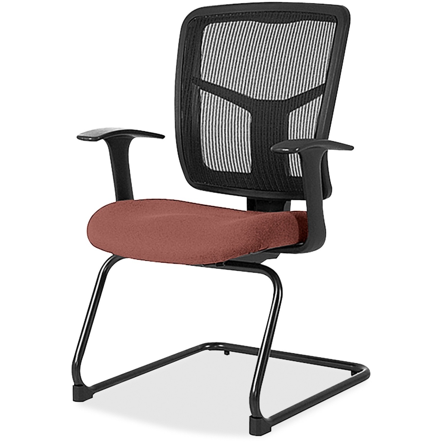 Guest Chair, Mesh Back, Vinyl Seat, 27" x 27-1/2" x 41", Cordovan