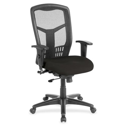 Hi-Back Chair, Fabric Seat, 28-1/2" x 28-1/2" x 45", Perfection Black