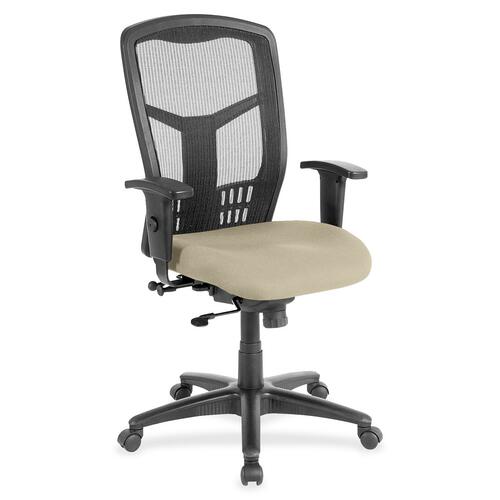 Hi-Back Chair, Fabric Seat, 28-1/2" x 28-1/2" x 45", Travertine