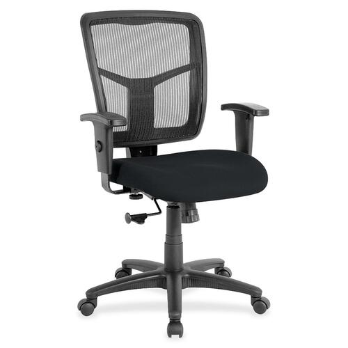 Mid-Back Chair, Fabric Seat, 25-1/4" x 23-1/2" x 40-1/2", Ebony