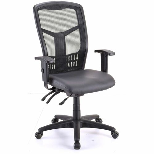 High-Back Chair, Antimicrobial, Black Mesh, 19.75"x18.5"x43.75", Black