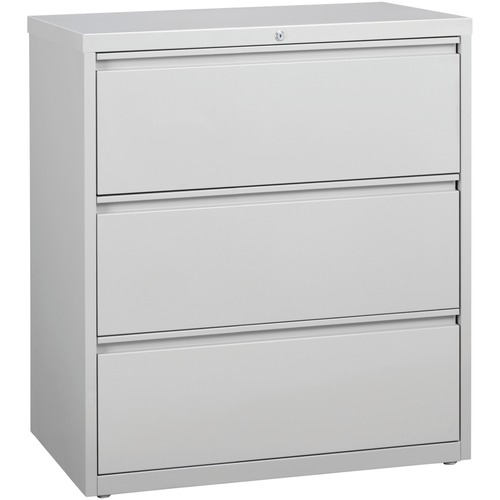 Lateral File, 3 Drawer, 36"x18-5/8"x40-1/4", Lt Gray