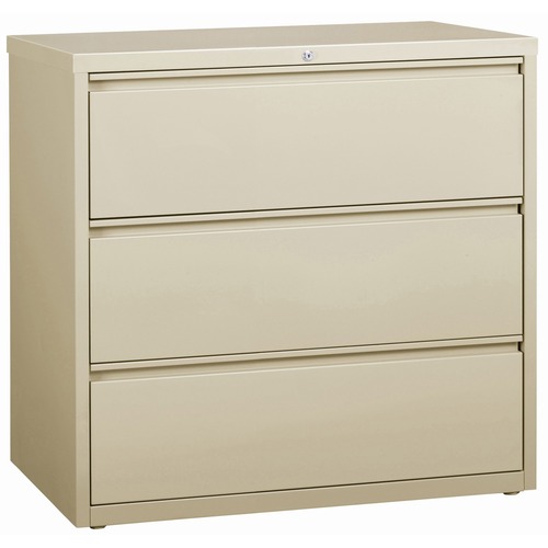 Lateral File, 3-Drawer, 42" x 18-5/8" x 40-1/4", Putty