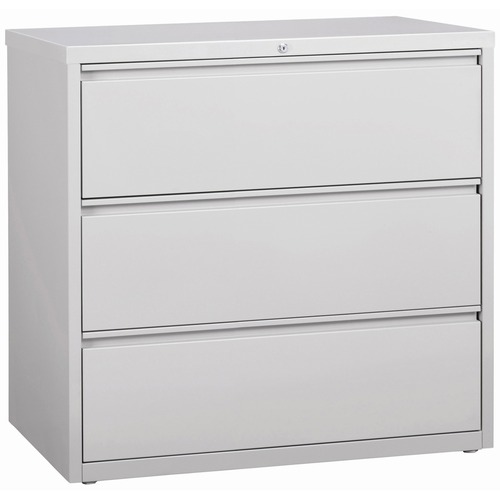 Lateral File, 3 Drawer, 42" x 18-5/8" x 40-1/4", Lt Gray