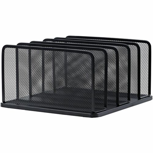 Letter Tray, 5-Tier, Letter-Size, Vertical, Steel Mesh, Black