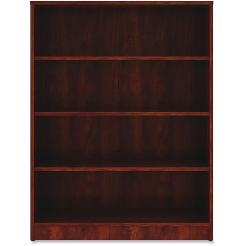 Bookcase, 4-Shelf, 3 Adj Shelves, 36" x 12" x 48", Cherry
