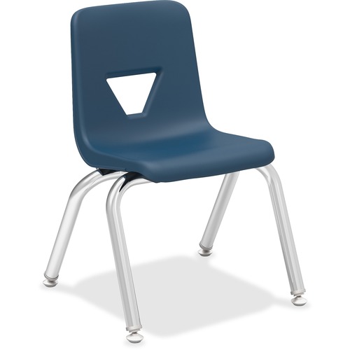 Student Chairs, Stacking, 14-3/4"x14"x21-5/8", Navy 4/CT