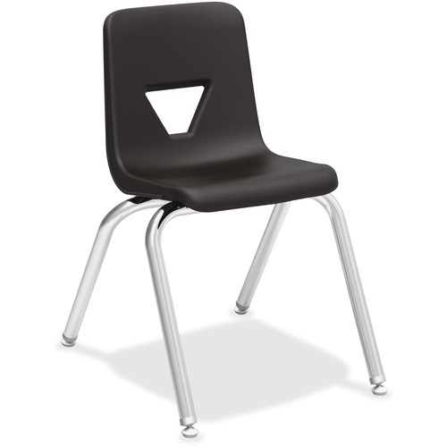 Student Chairs, Stacking, 15-7/8"x20-1/2"x27", Black 4/CT