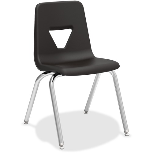 Student Chairs, Stacking, 18-3/4"x20-1/2"x30", Black 4/CT