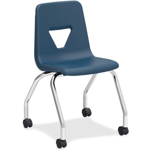 Chair, Task, Mobile, 4-Leg, Navy 2/CT