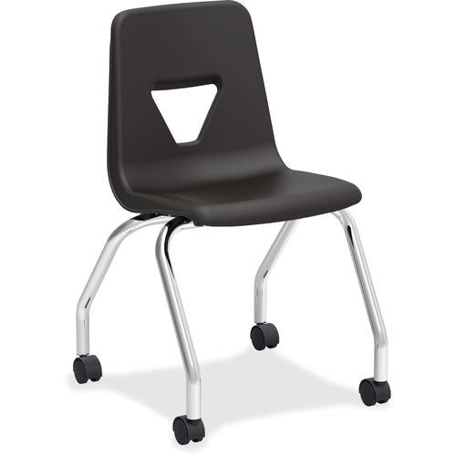 Mobile Chairs, 4-Leg Base, 18-1/2"x21"x30", Black 2/CT