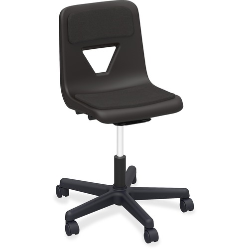 Chair, Task, Adjust Height, Upholstered, Black