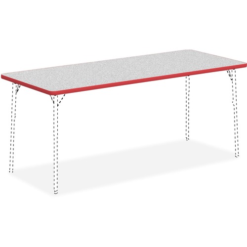 Tabletop, Rectangular, Laminate, 30" x 72", Gray/Red