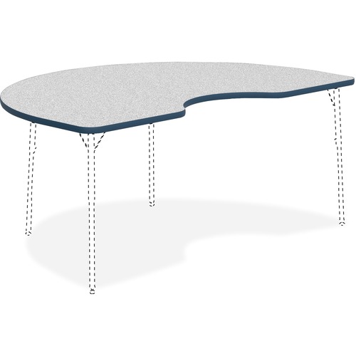 Tabletop, Kidney, Gray/Navy