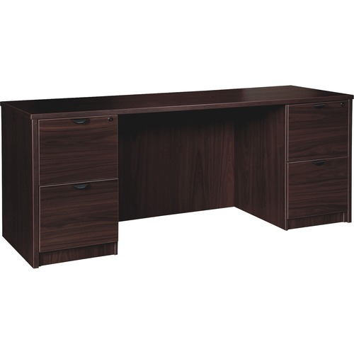 Double-Pedestal Credenza, File/File, 66" x 24" x 29", Espresso