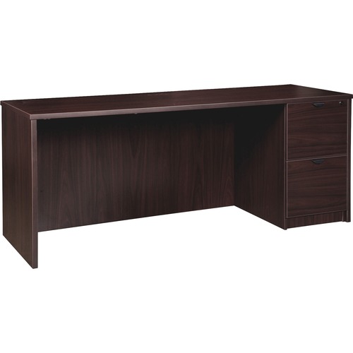 Right-Pedestal Credenza, File/File, 66" x 24" x 29", Espresso