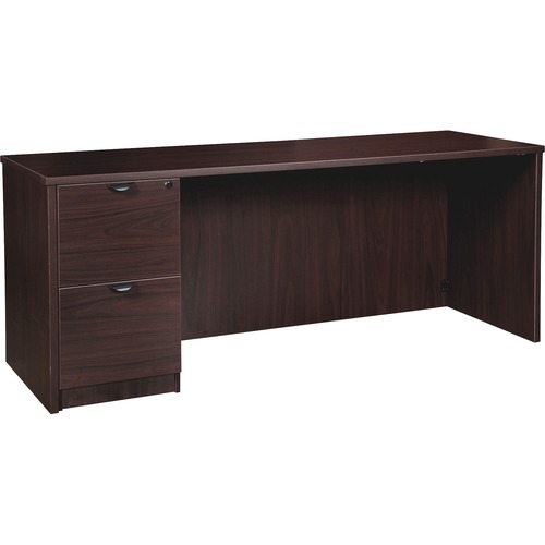 Left-Pedestal Credenza, File/File, 72" x 24" x 29", Espresso