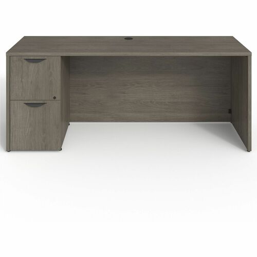 Left-Pedestal Credenza, File/File, 72"x24"x29", Gray Elm