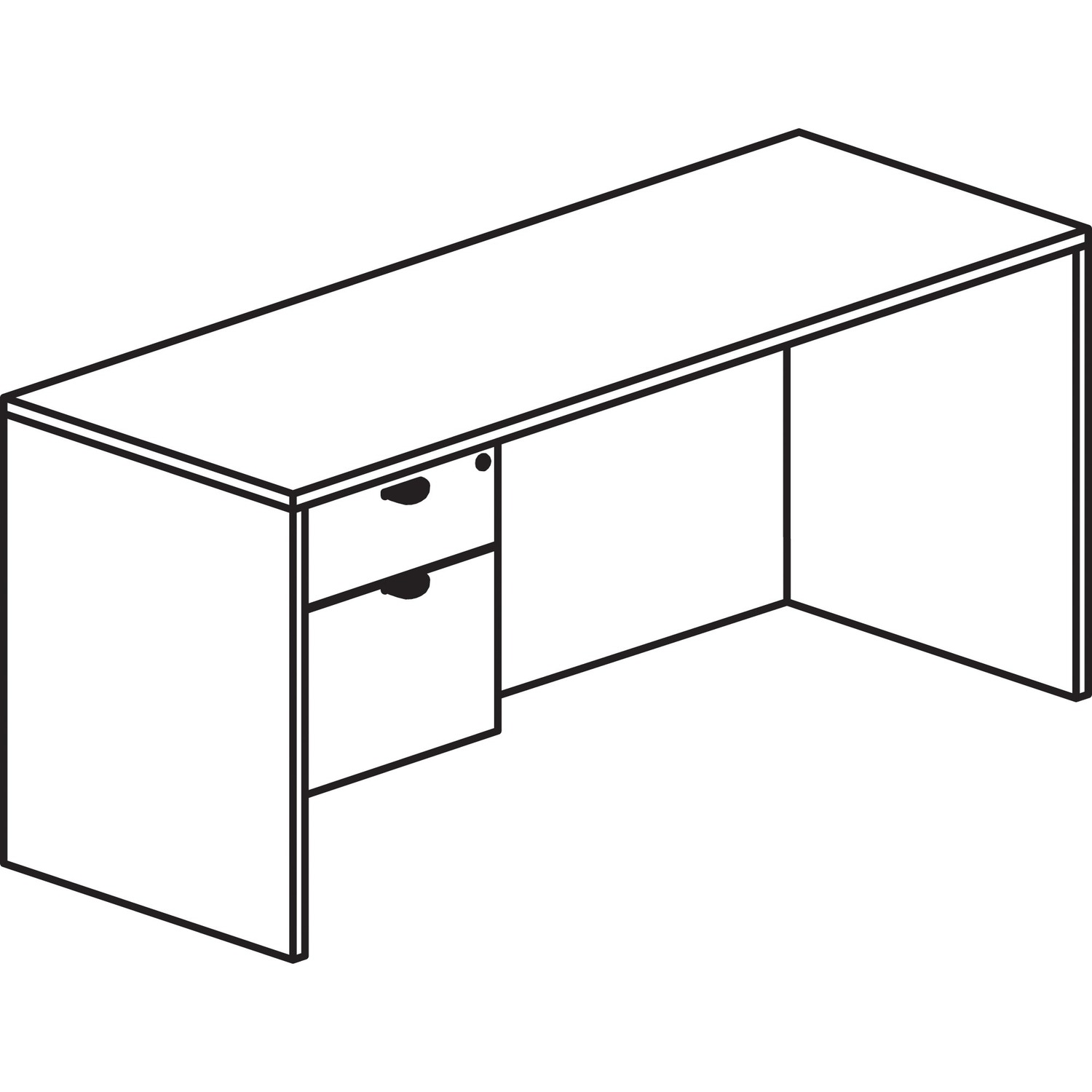 Left-Pedestal Desk, B/F, 66" x 30" x 29", Gray Elm