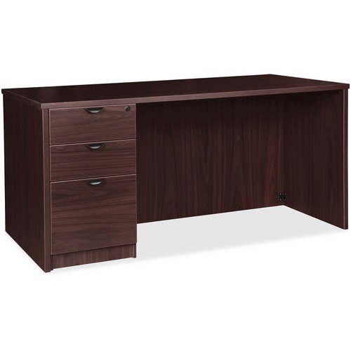 Left-Pedestal Desk, B/B/F, 72"Wx36"Dx29"H, Espresso