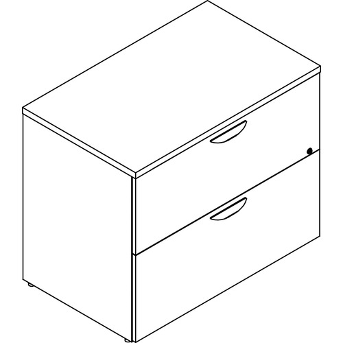Lateral File, 2 Drawers, 36" W x 22" D x 29" H, Gray Elm
