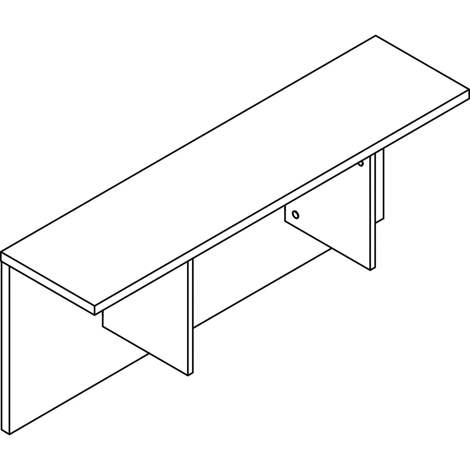 Reception Counter, 47-1/4"x11-7/8"x12", Gray Elm
