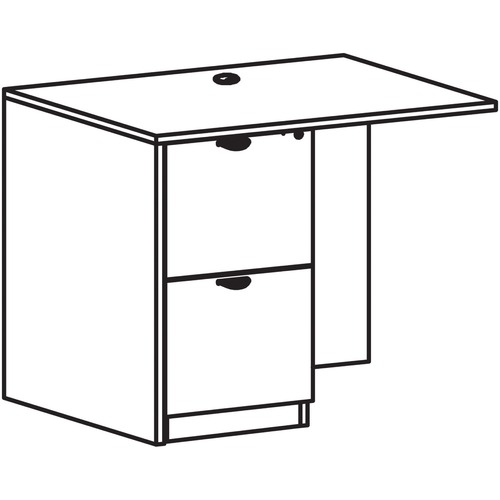 Left Return, Female/Female, 42"Wx24"Dx29"H, Gray Elm