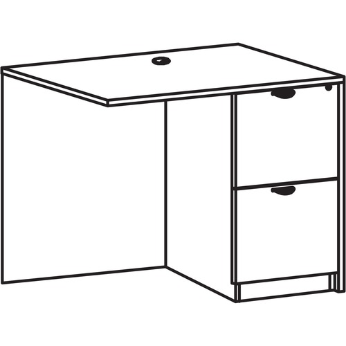 Right Return, Female/Female, 42"Wx24"Dx29"H, Gray Elm