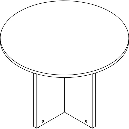 Conference Table, Round Top, 42" Dia x 1" Thick x 29" H, Gray Elm