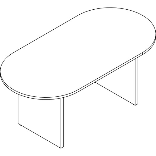 Conference Table, Racetrack Top, 72"Wx36"Dx29"H, Gray Elm