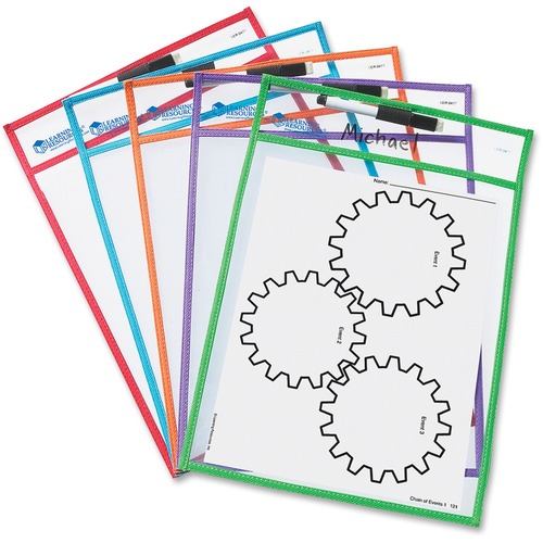 Write-And-Wipe Pockets, Multi 5/ST