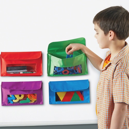 Magnetic Storage Pockets, 9-1/2" x 5-1/2", Multi 4/ST