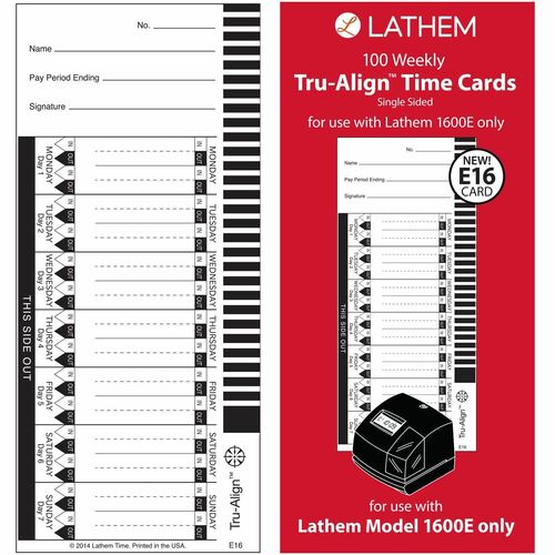 Timecards, Trualign1600e 100/PK