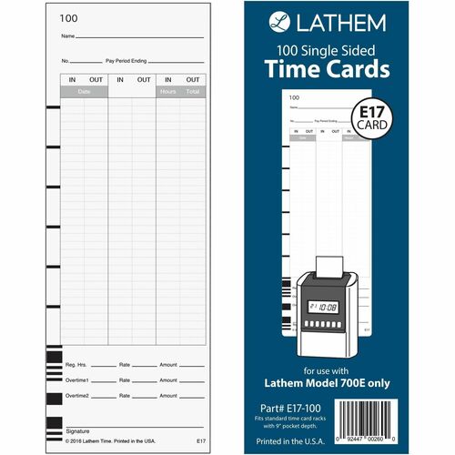 Timecards, 700E 100/PK