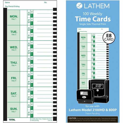 Timecards, Thermal 100/PK