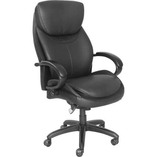 Faux Exec Leather Chair, 32-3/4"x27-3/4"x42-1/4", Black