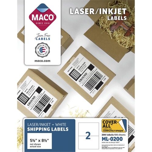 Labels, Laser Ink, 5.5 X 85 200/BX
