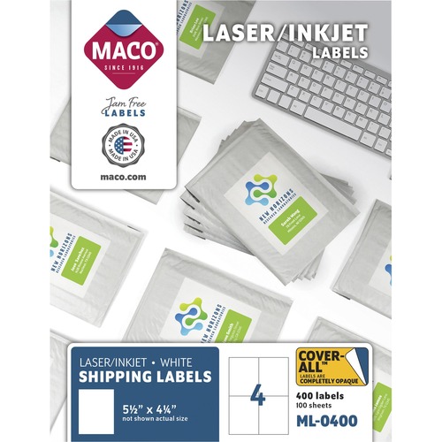 Label, LSR, 5.5x4.25, White 400/BX