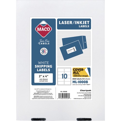 Label, LSR, 2x4, White 2500/BX